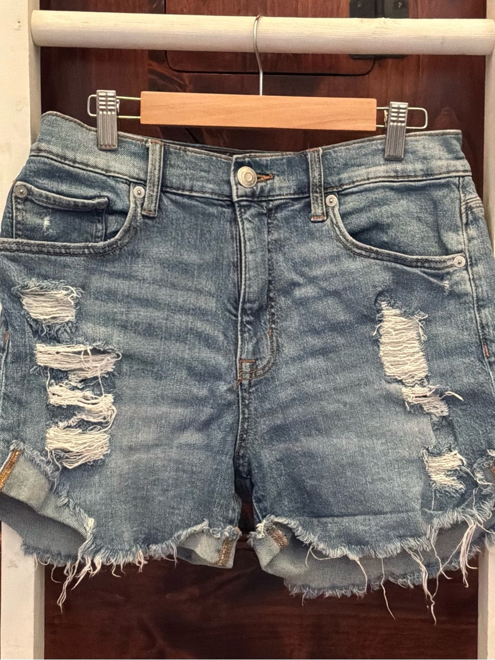 Aeropostale Light Blue Distressed Denim Shorts